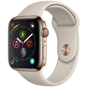 Apple Watch Series 4 40mm Gold Stainless Steel Case Stone Silicone Band